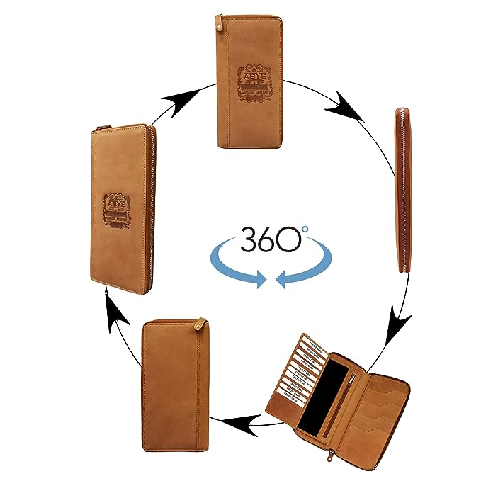 ABYS Hunter Leather RFID Protected Tan Passport Holder for Men and Women - Image 2