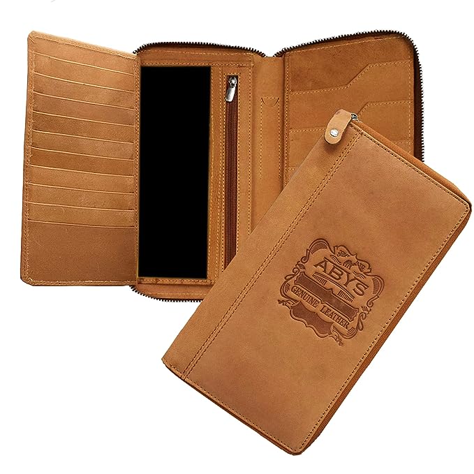 ABYS Hunter Leather RFID Protected Tan Passport Holder for Men and Women - Image 3