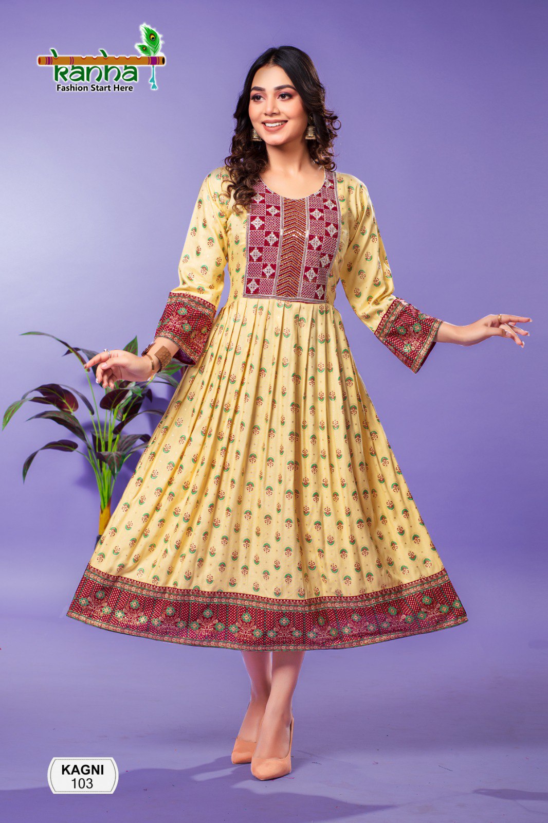 "**Kagni Kanha Anarkali Kurtis** - Image 3